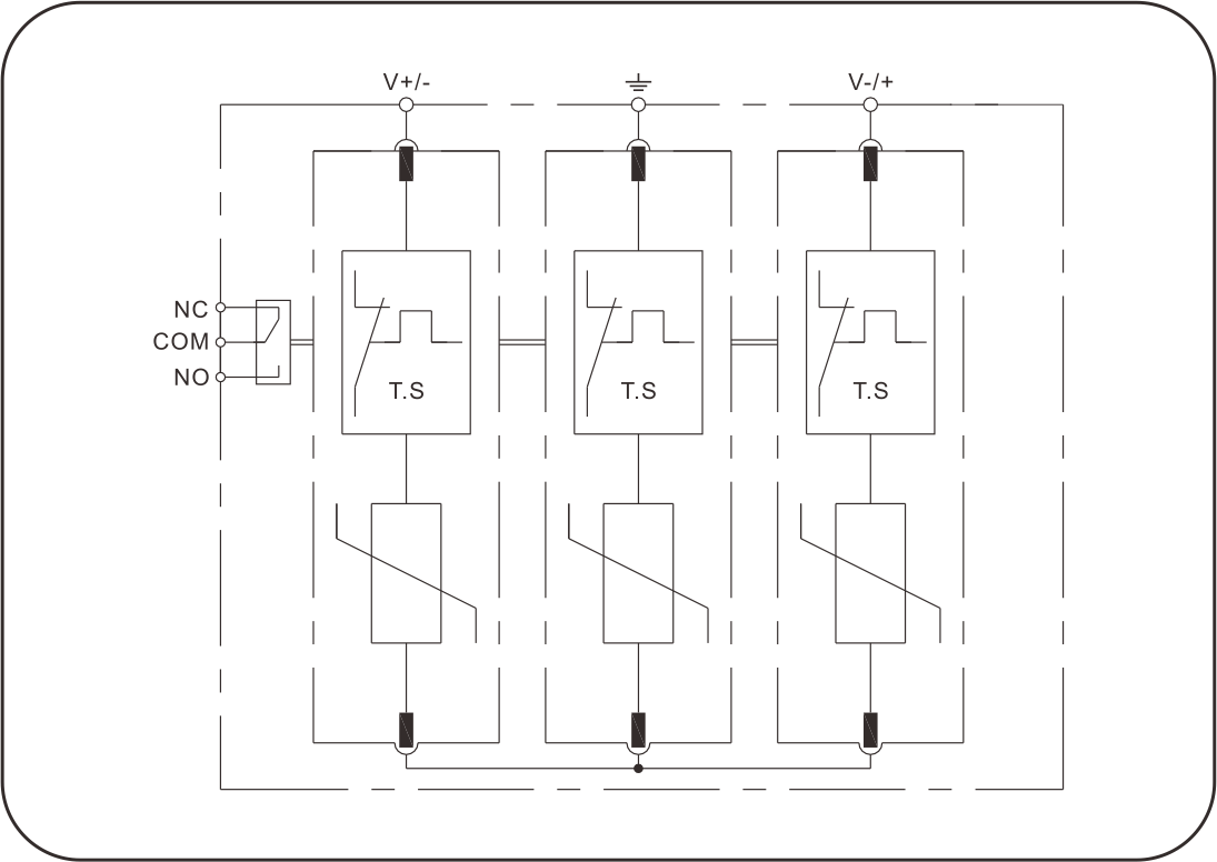 光伏直流浪涌保護(hù)器-原理圖 光伏直流浪涌保護(hù)器-原理圖